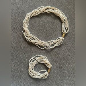 Vintage Twisted Gianna Rossi Multi Strand Freshwater Pearl Necklace